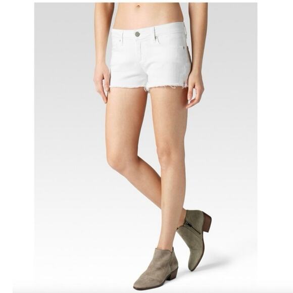 Paige Denim White Raw Hem Cut Off Shorts Sz 29 - Picture 1 of 8